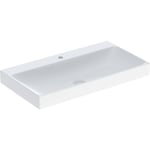 Lavabo serie Geberit ONE: 90x48cm, Toma de grifo=Centro, Rebosadero=Sin, Blanco / KeraTect